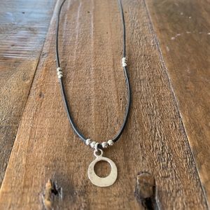 Silpada leather and silver pendant necklace